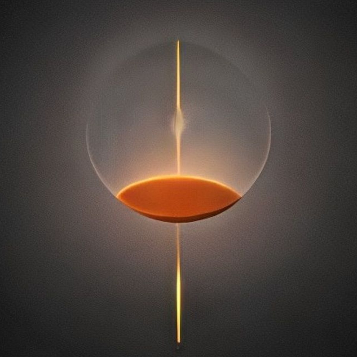 Abstract glowing lens-like sensor at the center of a soft radial light, symbolizing machine self-monitoring and system awareness