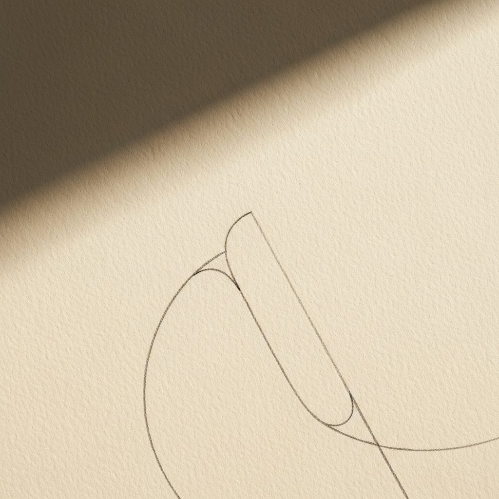 Mathematical curve study on cream paper